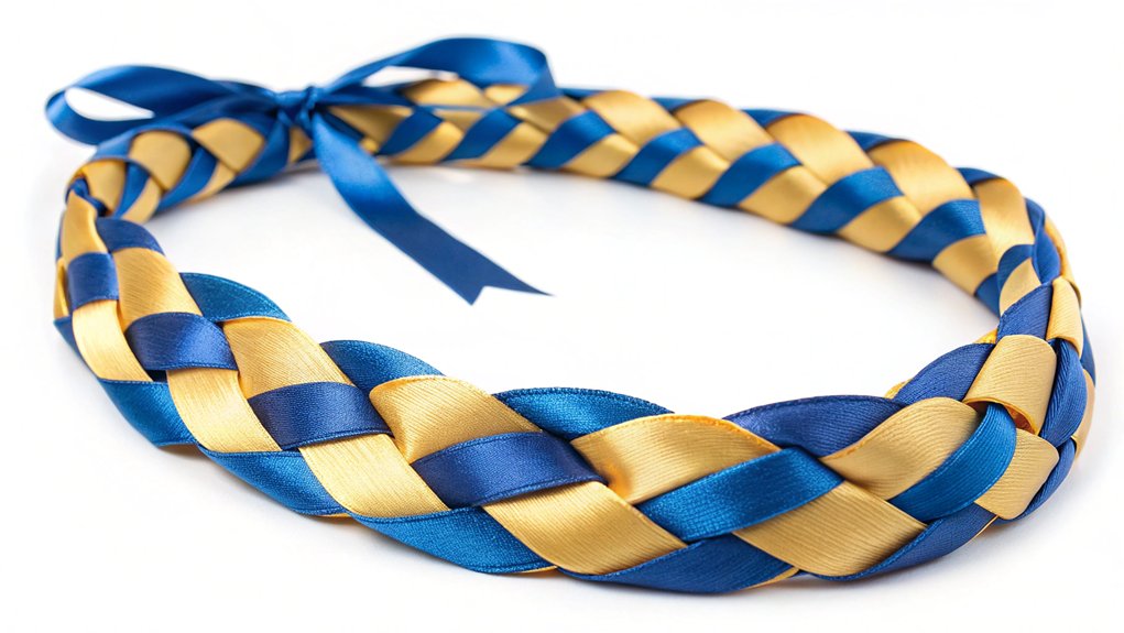 crafting a decorative lei